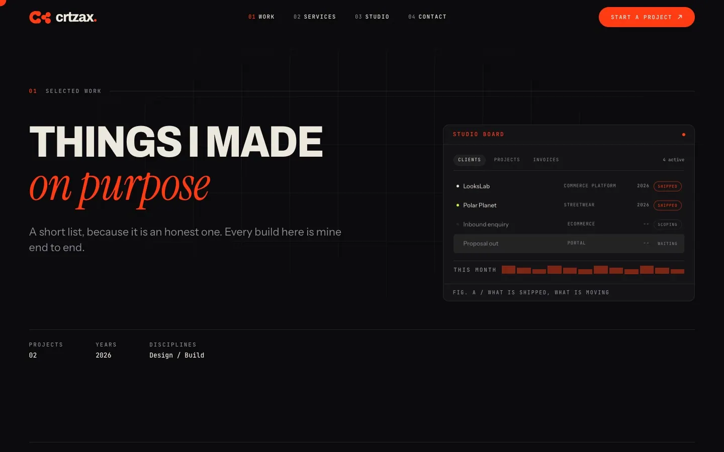 Crtzax — Work page