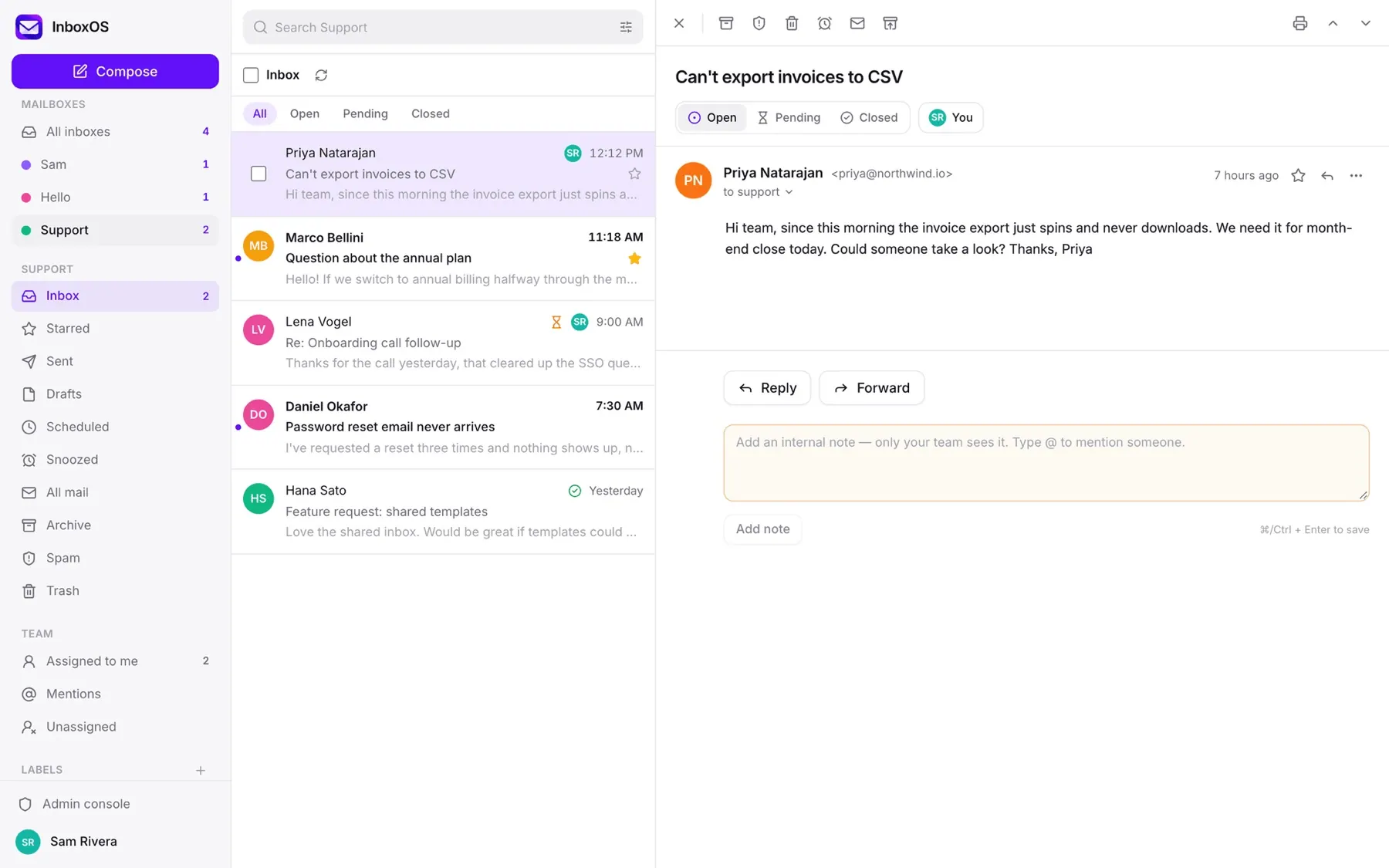 InboxOS — Inbox light