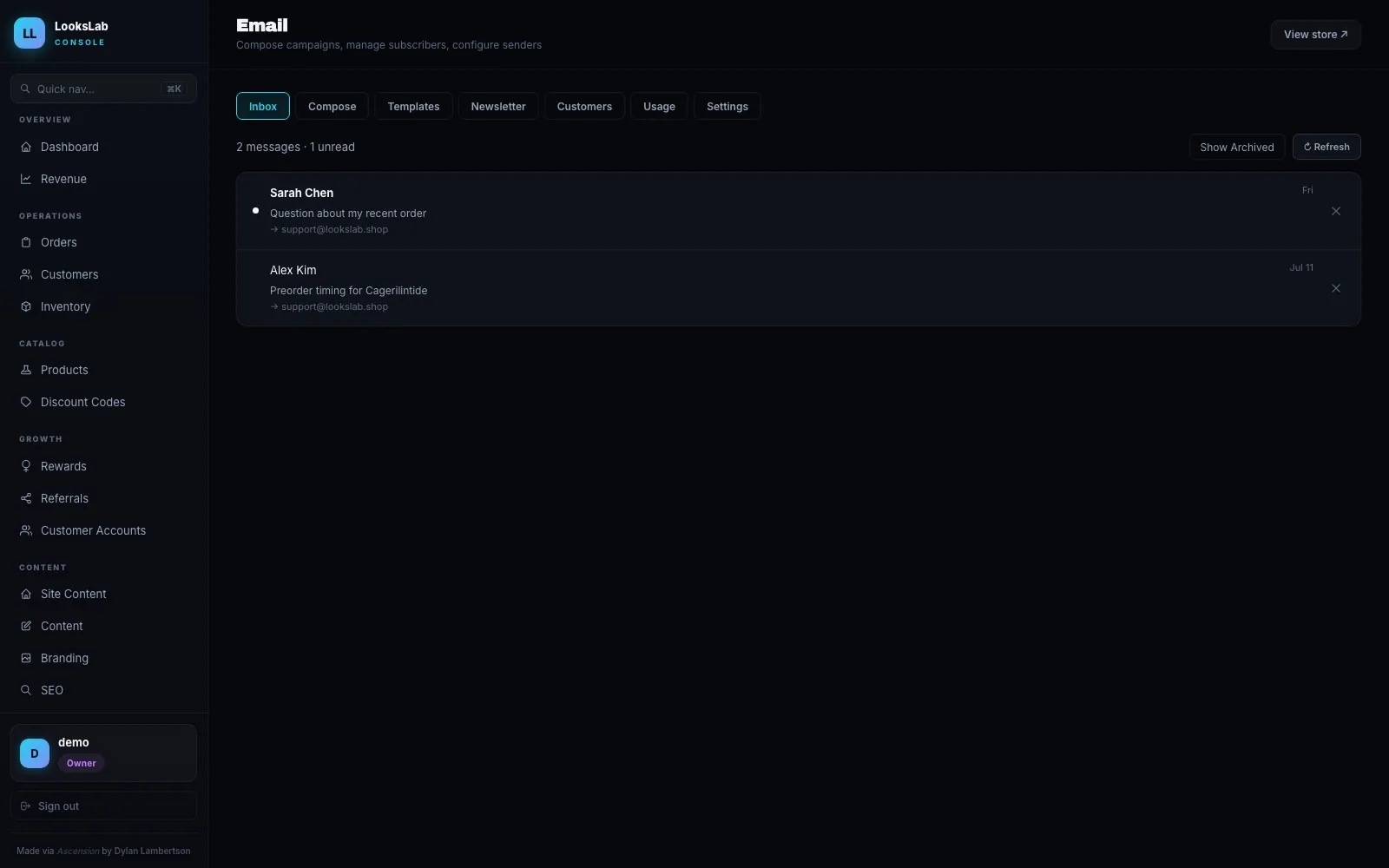 LooksLab — Email