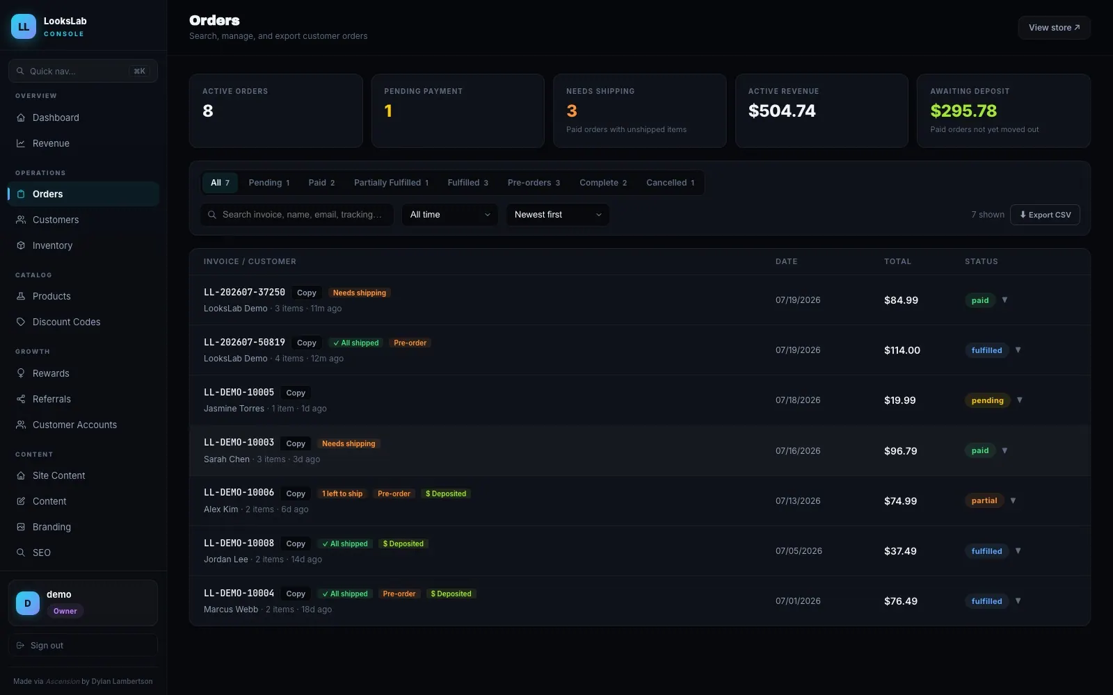 LooksLab — Orders