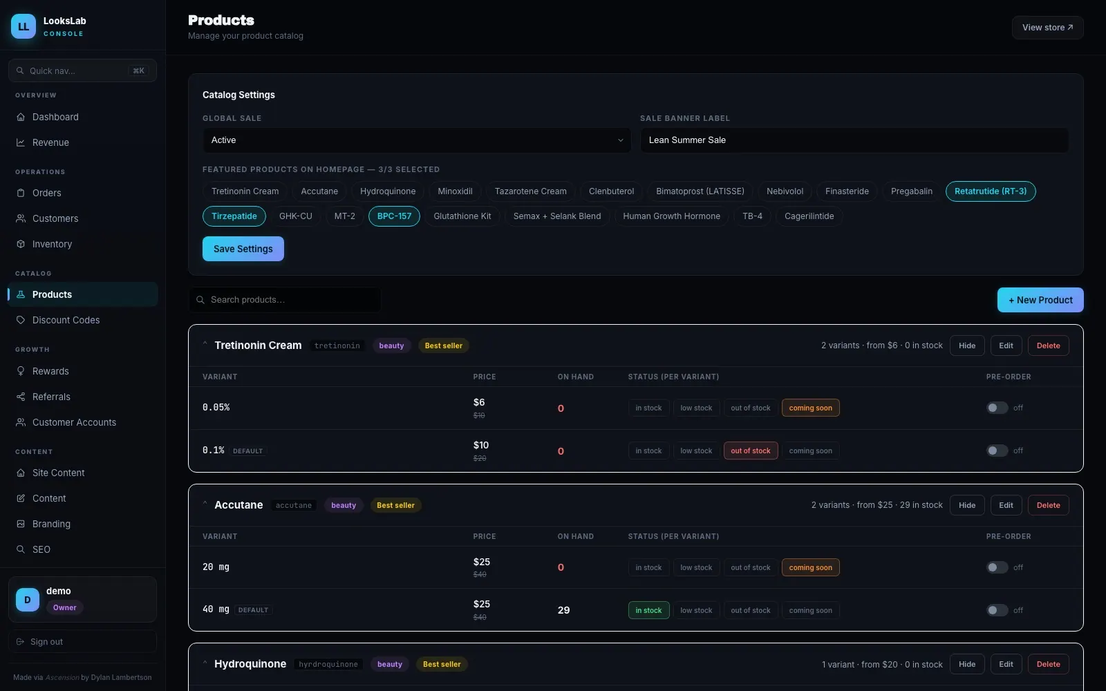 LooksLab — Products