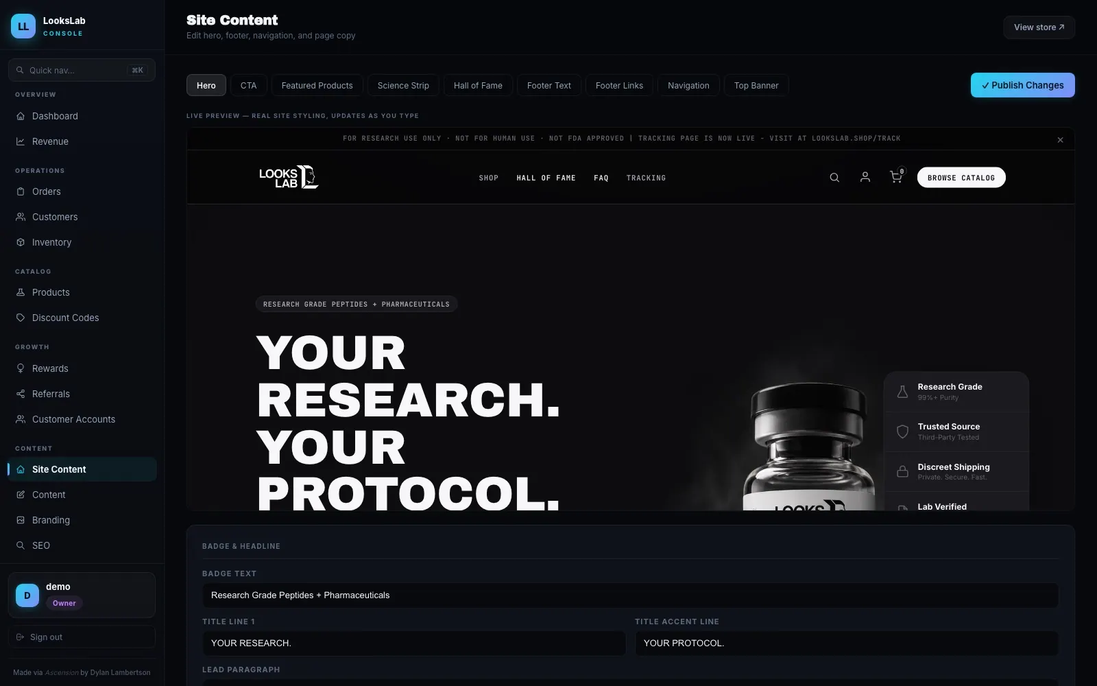 LooksLab — Site content